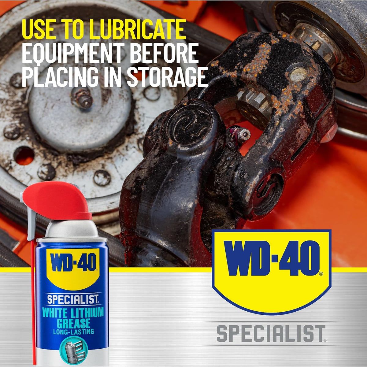 WD-40 Specialist White Lithium Grease Spray with SMART STRAW SPRAYS 2 WAYS, 10 OZ