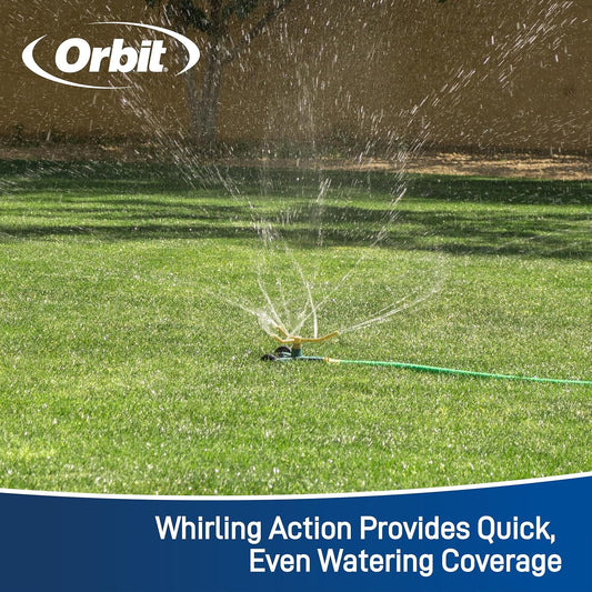 Orbit 58257N Lawn and Garden 3-Arm Metal Sprinkler with Wheel Base