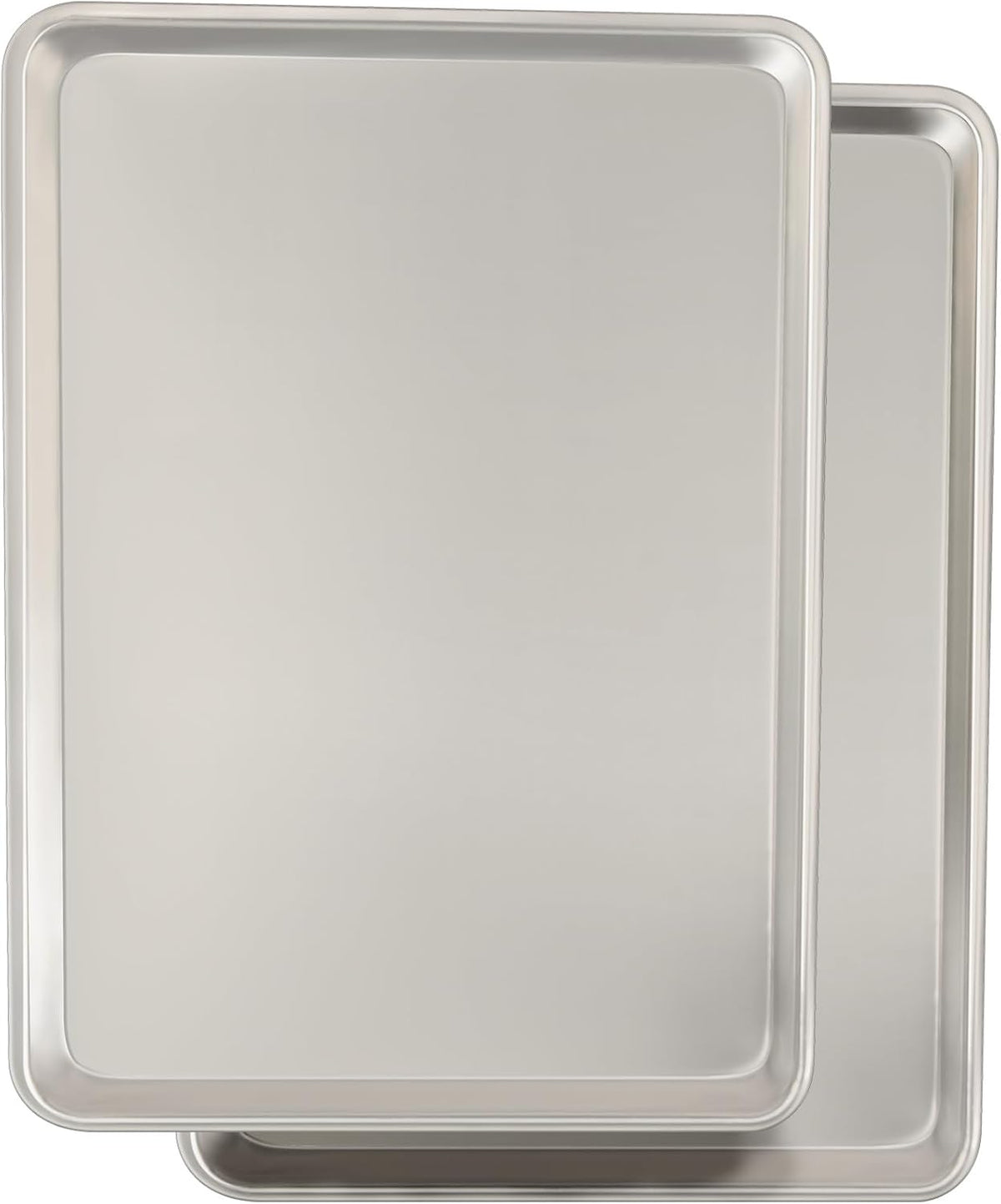 Commercial Quality Baking Sheet Pan Set, Natural Aluminum Cookie Sheet, Umite Chef Warp Resistant Baker's Half Sheet Pan, Large Thick Cookie Tray Pans for Baking, Roasting(2 Pack, 18X13In)