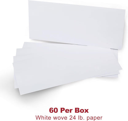 Zzrywuty #10 Letter Size Mailing Envelopes for Business, 60pcs Self Seal Windowless Security Envelopes 4-1/8 x 9-1/2 Inch White 24LB Paper