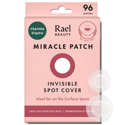Rael Pimple Patches, Miracle Invisible Spot Cover - Hydrocolloid Acne Pimple Patch, Absorbs Zits & Blemish, Korean Skin Care, 2 Sizes (96 Count)