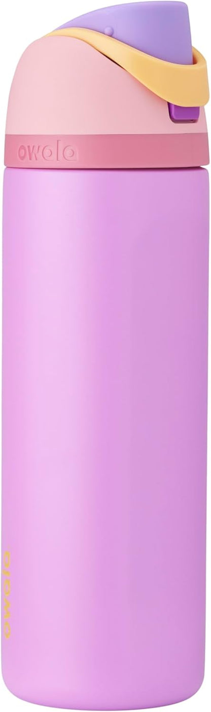 Owala Disney Princess FreeSip Insulated Stainless Steel Water Bottle with Straw for Sports and Travel, BPA-Free Sports Water Bottle, 24 oz, Rapunzel