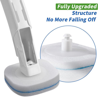 oshang Disposable Toilet Brush - Toilet Bowl Cleaner, Toilet Cleaning Supplies, Toilet Brush with Holder, 14 Refills for Deep Cleaning and Hygienic Bathroom Maintenance
