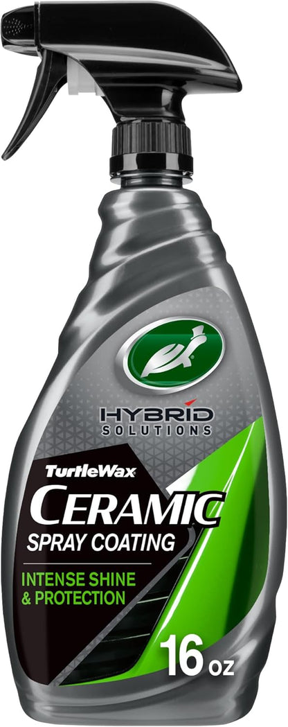 Turtle Wax Hybrid Solutions Ceramic Spray Coating, High Shine Car Wax, Offers Durable Paint Protection, Extreme Water Beading Action, Safe for Glass, Wheels, Trim and More, 16 oz (Pack of 1)