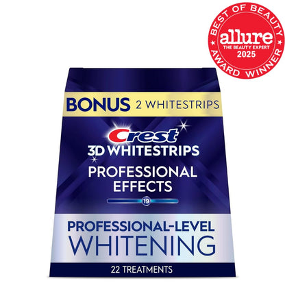 Crest 3D Whitestrips Professional Effects – Teeth Whitening Kit, 22 Treatments (20 + 2 Bonus), Each with 1 Upper/1Lower, 44 Strips – Crest 3DWhite Teeth Whitening Strips