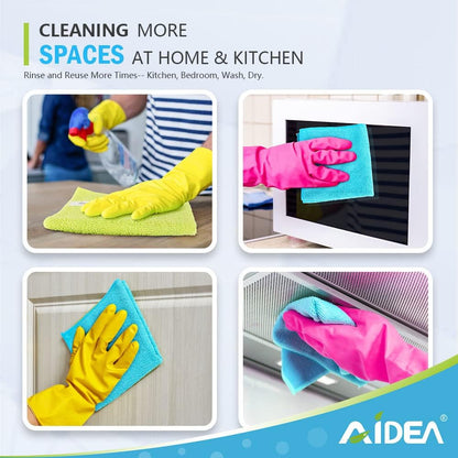 AIDEA Microfiber Cleaning Cloth-50PK, Soft Microfiber Towels for Cars, Absorbent Cleaning Rags, Lint-Free Streak-Free Wash Cloths for House, Kitchen, Window(12in.x12in)