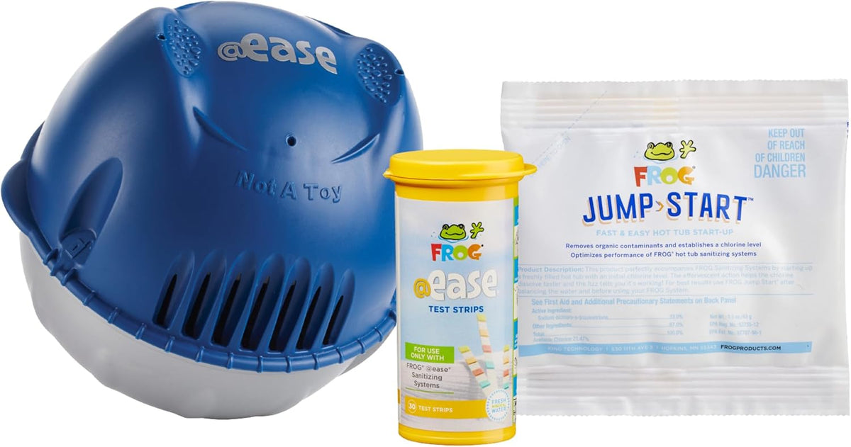 FROG @Ease Floating System for Hot Tubs - Quick & Easy Self-Regulating Hot Tub Sanitizer - Hot Tub Maintenance System with Sanitizing Minerals & SmartChlor Technology