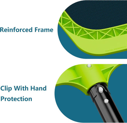 Sepetrel Pool Skimmer Net - Professional Heavy Duty Reinforced Frame Nylon Flat Leaf Rake Net,for Spa Pond Swimming Pool, Cleaning Supplies and Accessories, (Pole Not Included)
