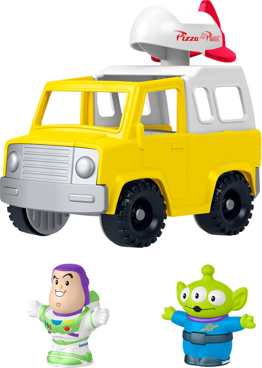 Fisher-Price Little People Toddler Toy Disney & Pixar Toy Story Pizza Planet Truck with Buzz Lightyear & Alien Figures for Kids Ages 18+ Months