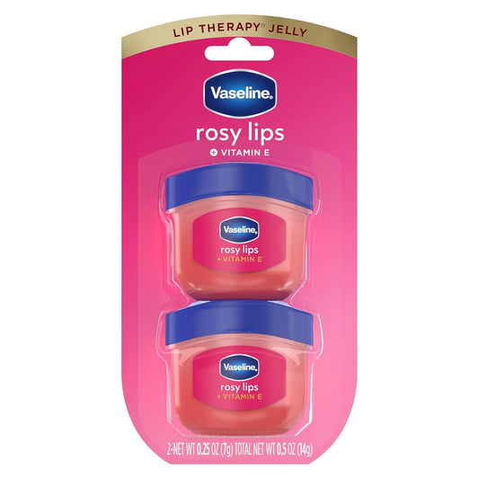 Vaseline Lip Therapy 2 ct Rosy Lips Mini For Dry, Chapped Lips Moisturizing Tinted Lip Balm 0.5 oz
