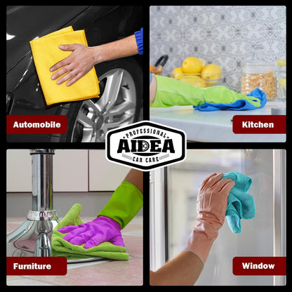 AIDEA Microfiber Cleaning Cloth, 50PK, Microfiber Towels for Cars, Premium Wash Cloths, Dusting Cloth Cleaning Rags, Absorbent Towels for SUVs, House, Kitchen, Window, Cleaning Supplies12×12"