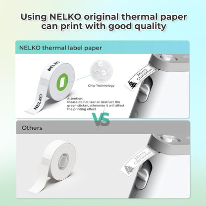 Nelko Label Maker Machine with Tape, P21 Bluetooth Label Printer, Wireless Mini Label Makers with Multiple Templates for School Office Home, White