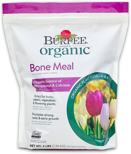 Burpee Bone Meal Fertilizer | Add to Potting Soil | Strong Root Development | OMRI Listed for Organic Gardening | for Tomatoes, Peppers, and Bulbs, 1-Pack, 3 lb (1 Pack)
