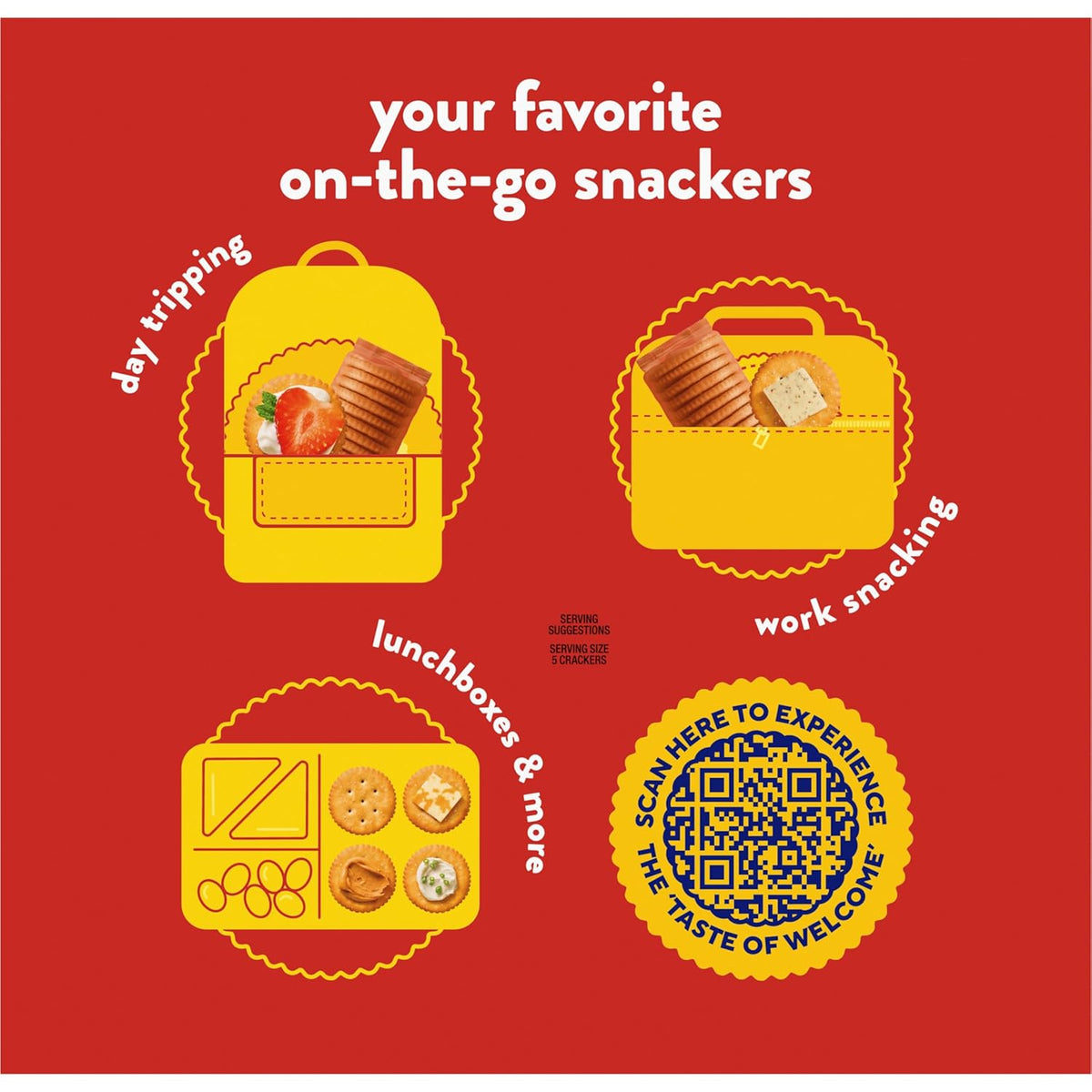 RITZ Fresh Stacks Original Crackers, Party Size, Travel Snacks, 23.7 oz (16 Multi Snack Packs)