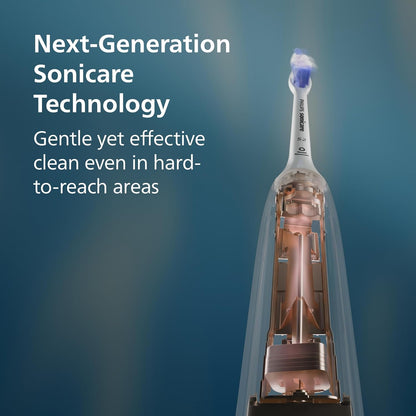 Philips Sonicare 6500 Series Electric Toothbrush - Next-Generation Sonicare Technology, Pressure Sensor, 9 Brushing Settings, SmarTimer, BrushPacer, 21-Day Runtime, Travel Case, White, HX7410/10