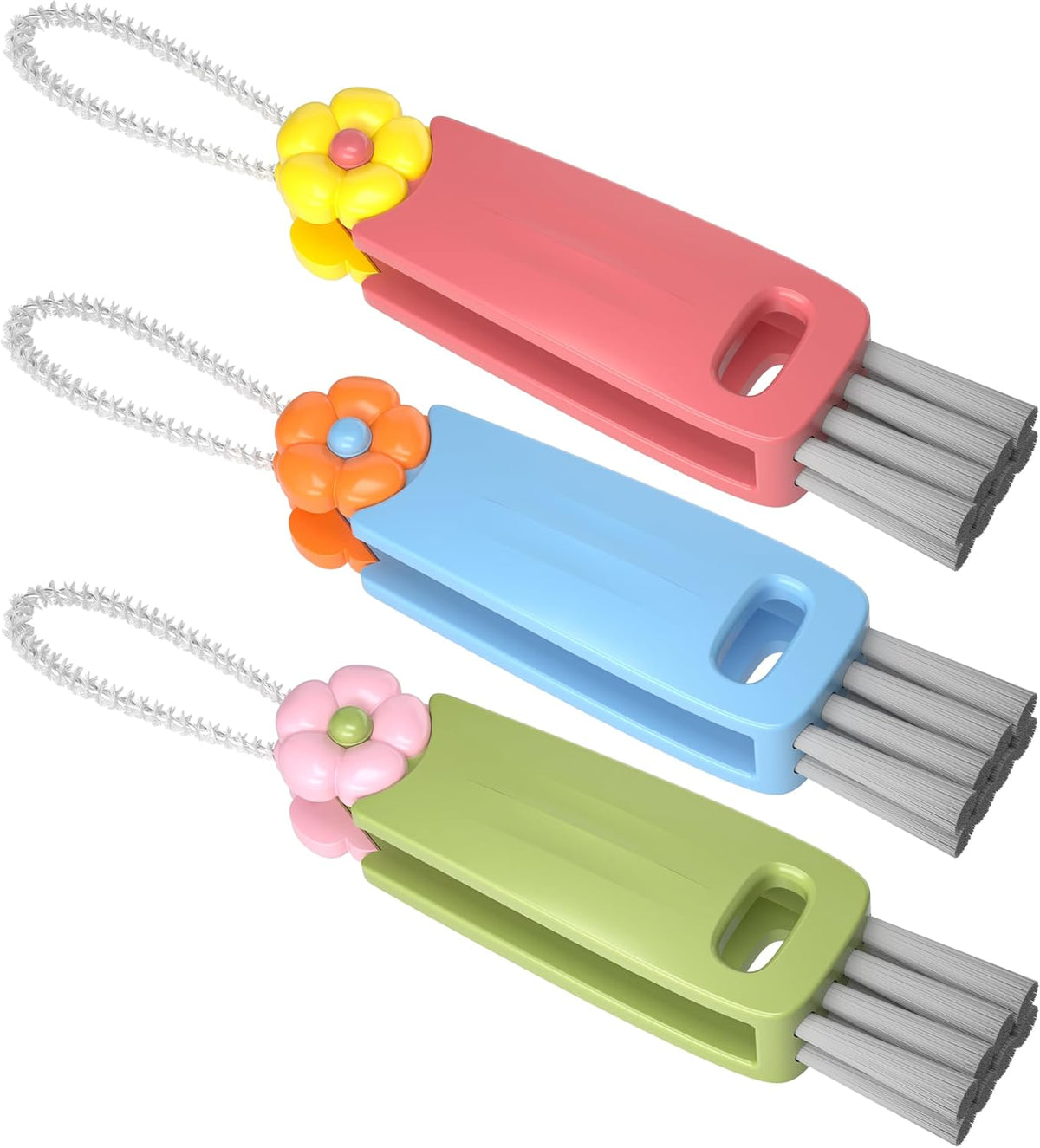 3 in 1 Cup Lid Gap Cleaning Brush Set, Multifunctional Bottle Cleaning Brush, Cup Lid Gap Cleaner, Home Kitchen Crevice Brush Tools(Multicolor)