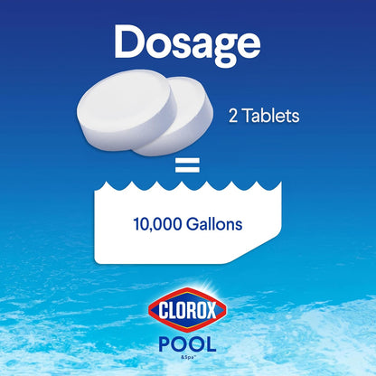 Clorox Pool&Spa XTRABLUE 3” Chlorinating Tablets, Individually Wrapped, Kills Bacteria & Stops Algae (5 LB)