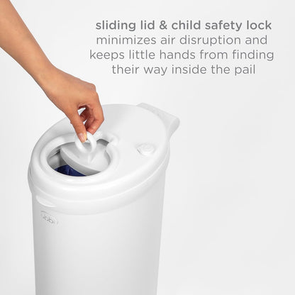 Ubbi Steel Diaper Pail, Odor Locking, No Special Bag Required, Award-Winning, Registry Must-Have, White