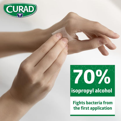 CURAD Alcohol Prep Pads (Pack of 4 Boxes) | 400 Pieces of Medium Isopropyl Alcohol Wipes Individually Wrapped | First Aid Alcohol Swabs for Cuts & Scrapes | Medical Alcohol Pads for General Cleansing