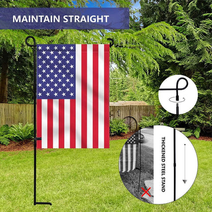 YEAHOME Garden Flag Holder Stand, Premium Yard Flag Holder Weather-Proof Metal Powder-Coated Flagpole with Clip and Stopper for Christmas Garden Flag, Outdoor Garden Decor Decoration