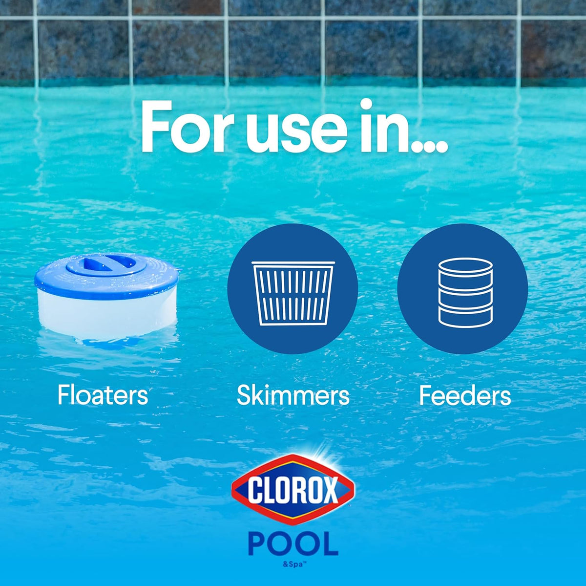 Clorox Pool&Spa XTRABLUE 3” Chlorinating Tablets, Individually Wrapped, Kills Bacteria & Stops Algae (5 LB)
