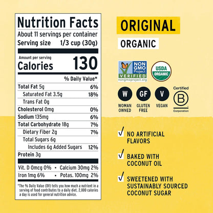 Purely Elizabeth Organic Original, Ancient Grain Granola, Gluten-Free, Non-GMO (3 Ct, 12oz Bags)