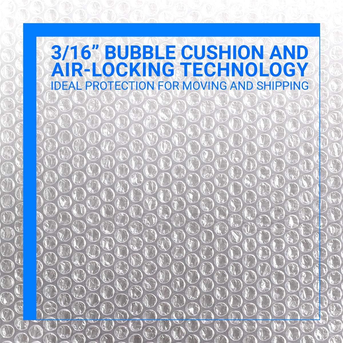 Bubble Cushioning Wrap Rolls, 3/16" x 12" x 72' ft Total [2 Rolls of 36 Feet] Perforated Every 12", 20 Fragile Stickers for Packaging, Shipping, Mailing
