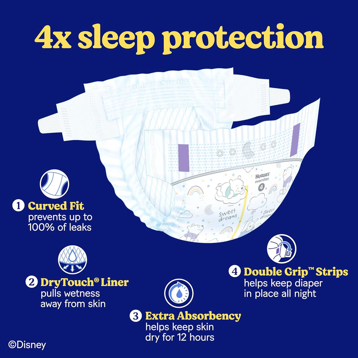 Huggies Overnites Size 5 Overnight Diapers (27+ lbs), 50 Ct, Packaging May Vary