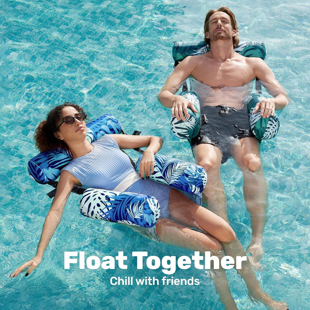 SLOOSH Inflatable Pool Floats Adult,2 Packs Floating Lounge Chairs,Blow up Pool Noodles for Adult Heavy Duty,Floating Chair for Party Summer Water Beach Lake Fun